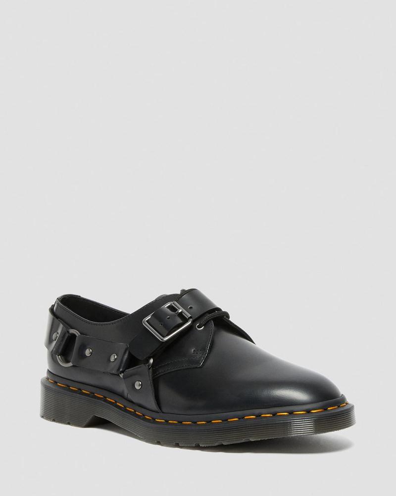 Zapatos Con Hebilla Dr Martens Henree Polished Smooth Cuero Hombre Negros | MX 235SGL